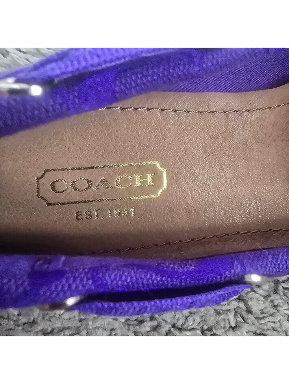 Coach Carina Bow Loafers Purple 5B Women - Picture 3 of 6